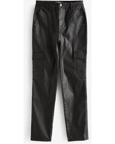 Next Cargojeans Beschichte Straight Leg Jeans mit Taschen (1-tlg) - Schwarz