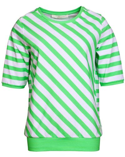 SER T- Shirt, Diagonal Ringel W4240112 auch in groß Größen - Grün