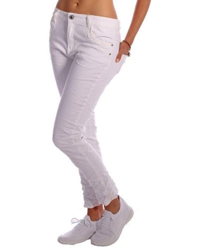 Charis Moda Bootcut- "Bianca" Jeans One Button Zipper 5 Pocket Summerstyle - Mehrfarbig