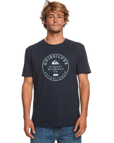 Quiksilver T-Shirt Circle Trim - Blau