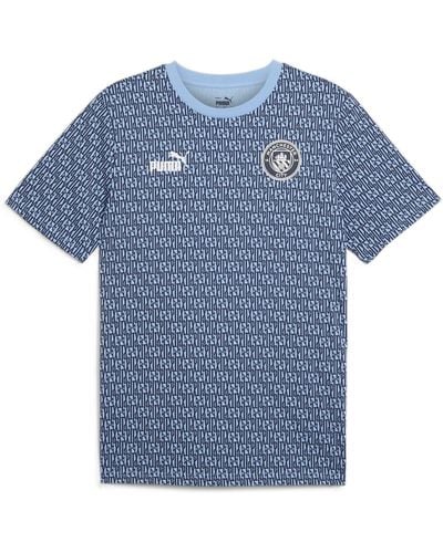 PUMA Manchester City ftblCULTURE T-Shirt mit Allover-Print - Blau
