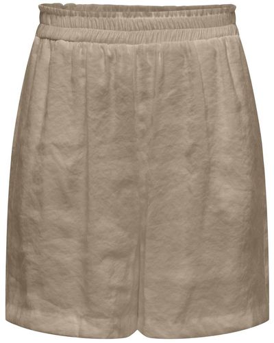ONLY Shorts Kurze Stoff Bermuda Hose Sommer Pants mit Elastischem Bund 7550 in Beige - Natur