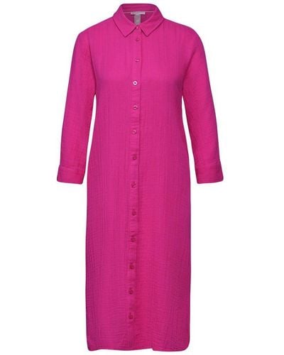 Street One Sommerkleid / Da.Kleid / QR muslin shirt Dress_solid - Pink