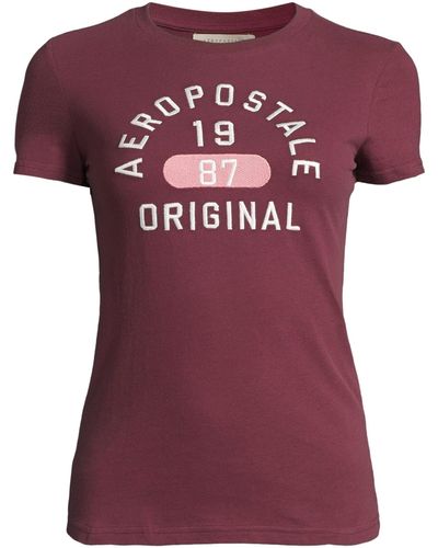 Aéropostale T-Shirt JUL (1-tlg) Plain/ohne Details - Pink