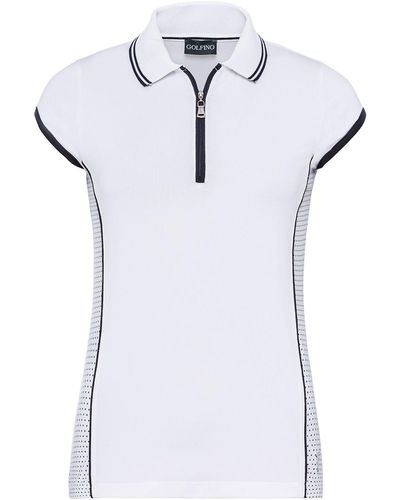 Golfino Poloshirt Perfect Round Dot Cap Sleeve Polo Optic White - Weiß
