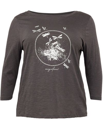 Only Carmakoma 3/4-Arm-Shirt KITTA (1-tlg) Plain/ohne Details - Grau