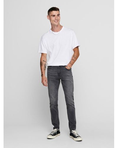 Only & Sons Skinny-fit-Jeans ONSWARP GREY DCC 2051 mit Stretch - Grau
