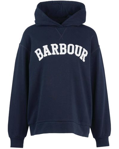 Barbour Hoodie NORTHUMBERLAND PATCH - Blau