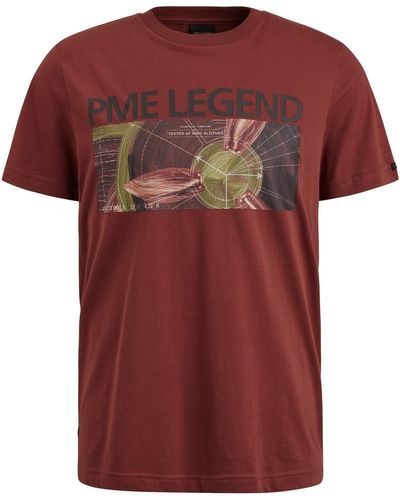 PME LEGEND T-Shirt Short sleeve r-neck single jersey - Rot