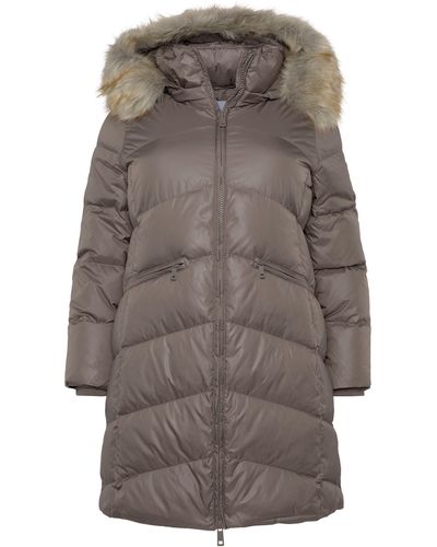 Calvin Klein Curve Steppmantel ESSENTIAL REAL DOWN COAT INCLU mit praktischen Zippertaschen - Grau
