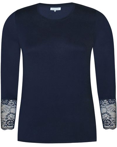 Zhenzi Langarmshirt Shirt lang Arm marine - Blau