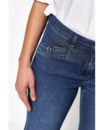 Toni 5-Pocket-Jeans Perfect Shape mit Schnallen an den Taschen - Blau