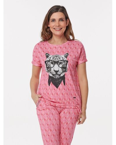 MONACO blue WEEKEND T-Shirt Druckbluse figurumspielend mit Tiger-Motiv - Pink