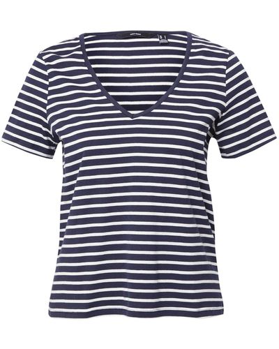Vero Moda T-Shirt LEXIE APRIL (1-tlg) Plain/ohne Details - Blau