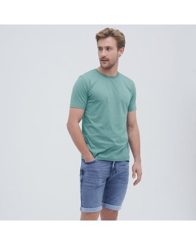 Living Crafts T-Shirt ILKO Klassischer Schnitt in trendigen Farbtönen - Grün