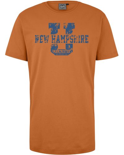 AHORN SPORTSWEAR T-Shirt NEW HAMPSHIRE mit coolem Frontprint - Orange
