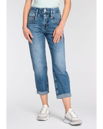 Herrlicher High-waist-Jeans Pitch HI Tap Denim Light - Blau