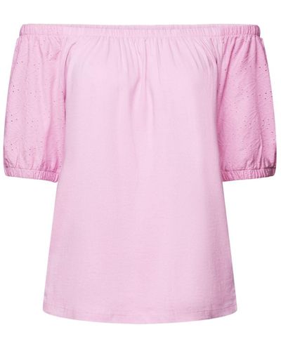 Edc By Esprit T-Shirt Schulterfreies Top (1-tlg) - Pink