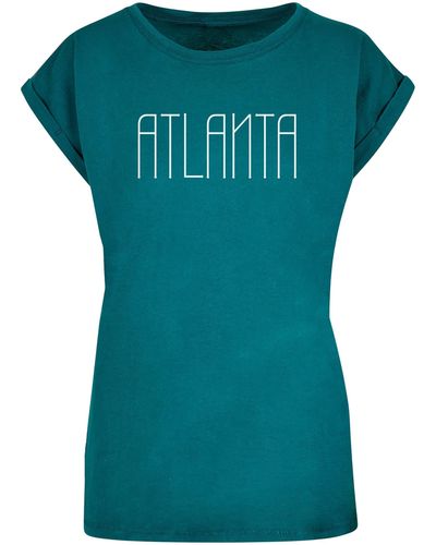 Merchcode T-Shirt Ladies Atlanta X Extended Shoulder Tee (1-tlg) - Blau