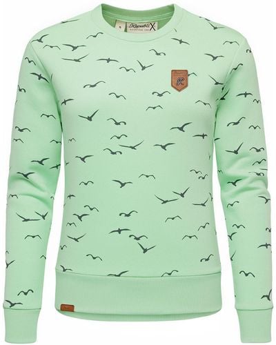 REPUBLIX Sweatshirt TYLA Print Kapuzenpullover Sweatjacke Pullover Hoodie - Grün