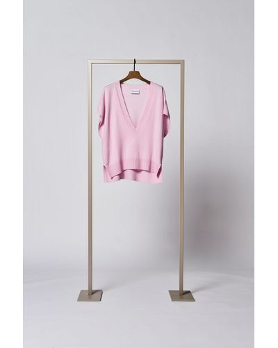 Herzensangelegenheit V-Ausschnitt-Pullover - Pink