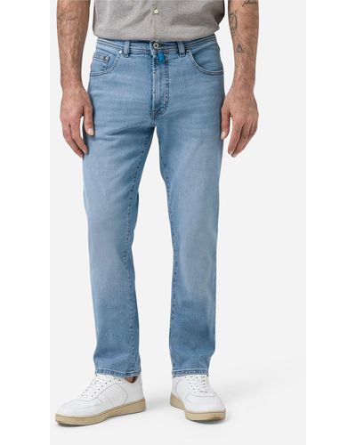 Pierre Cardin 5-Pocket-Jeans Dijon Comfort Fit Green Rivet Stretch Denim - Blau
