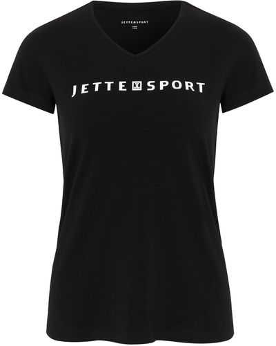 Jette Sport Print-Shirt mit Logo-Schriftzug - Schwarz