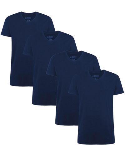 Bamboo Basics T-Shirt KATE, 4er Pack - Unterhemd - Blau