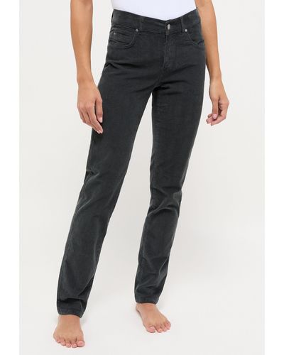 ANGELS Straight- Jeans Cici in Coloured Cord - Schwarz