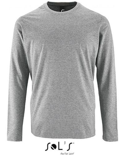 Sol's Langarmshirt Long-Sleeve T-Shirt Imperial - Grau