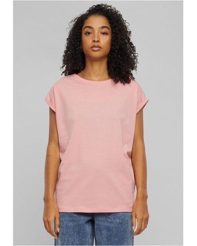 Urban Classics T-Shirt Ladies Extended Shoulder Tee - Pink