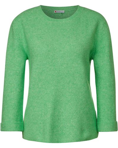 Street One Basic Pullover - Frühjahr Trend - Strickpullover einfarbig - Grün