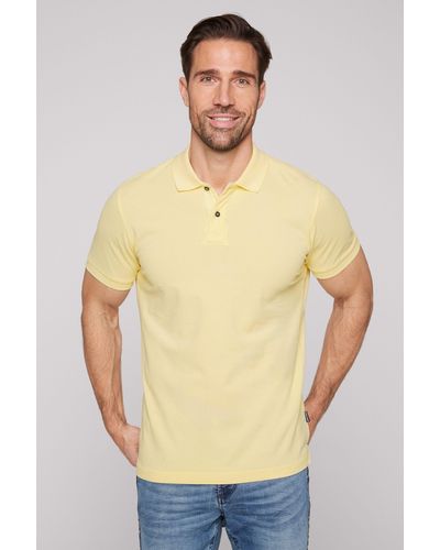 Camp David Poloshirt mit Seitenschlitze - Gelb