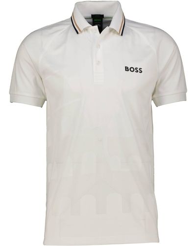 BOSS Tennis-Poloshirt PATTEO Slim Fit (1-tlg) - Weiß