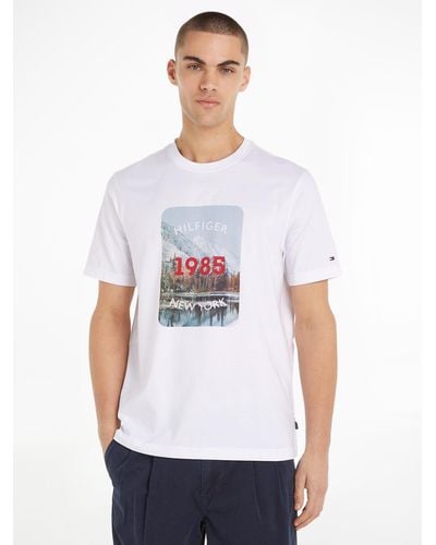 Tommy Hilfiger T-Shirt LANDSCAPE GRAPHIC TEE - Weiß