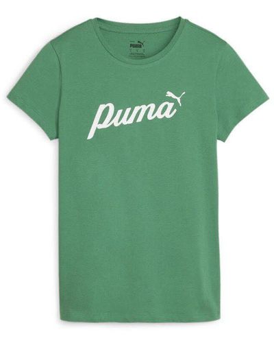 PUMA T-Shirt ESS Script Tee - Grün