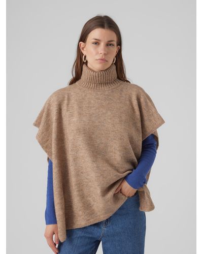 Vero Moda Strickponcho VMABRA ROLLNECK PONCHO GA BOO - Blau