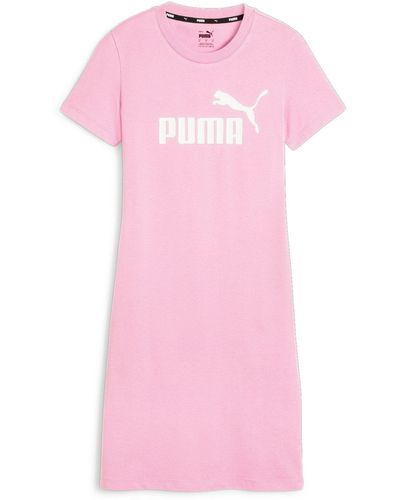 PUMA Sweatkleid Essentials T-Shirt-Kleid mit schmaler Passform - Pink
