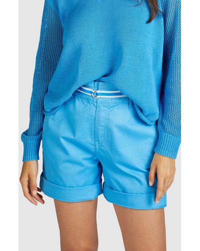 MARC AUREL Shorts aus leichter strukturierter Baumwollmischung - Blau