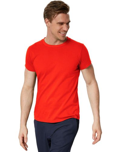 dressforfun T-Shirt Männer Rundhals - Rot