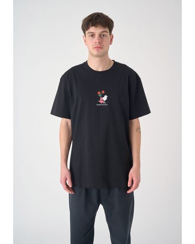 CLEPTOMANICX T-Shirt Flower Gull mit tollem Frontprint - Schwarz