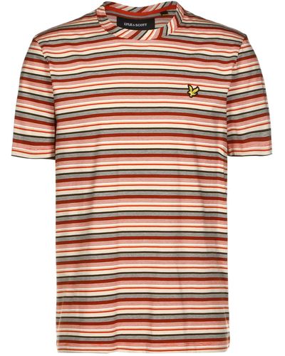 Lyle & Scott Multi Stripe T-Shirt - Orange