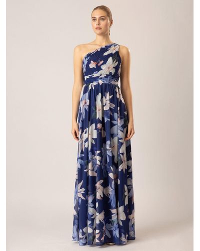 Apart Abendkleid aus hochwertigem Polyester Material mit Rückenausschnitt - Blau