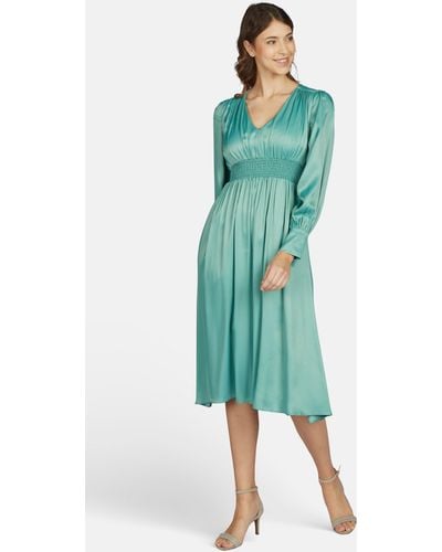 KLEO Abendkleid mit gesmokter Taille - Grün