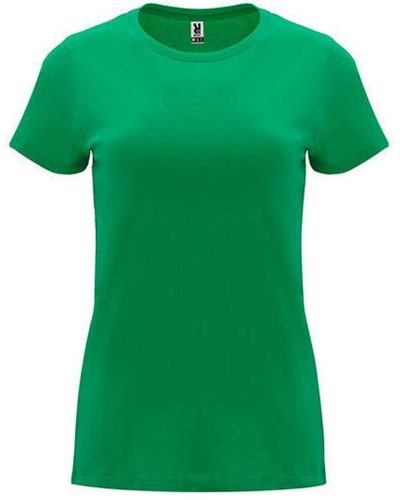 Roly Rundhalsshirt Capri T-Shirt, Tailliert und eng anliegend geschnitten - Grün