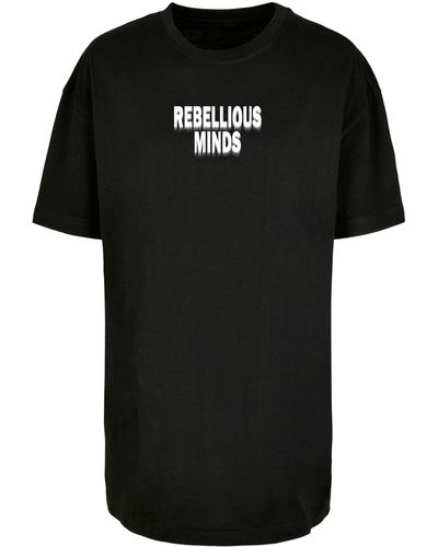 Merchcode T-Shirt Ladies Rebellious Minds Oversized Boyfriend Tee (1-tlg) - Schwarz