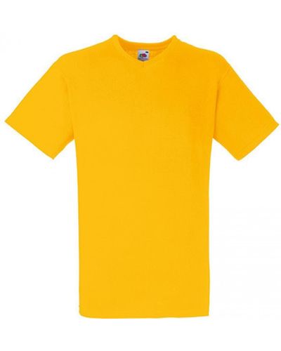 Fruit Of The Loom Valueweight V-Neck T-Shirt - Gelb