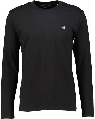 Marc O' Polo T-Shirt Longsleeve aus BIO-Baumwolle Shaped Fit (1-tlg) - Schwarz