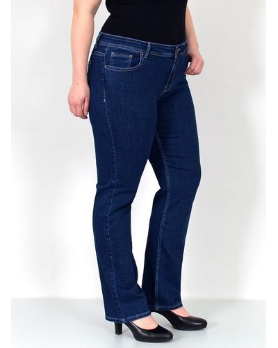ESRA Straight-Jeans FG1 Jeans High Waist Straight Fit - Blau