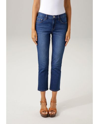 Aniston CASUAL Bootcut-Jeans in trendiger 7/8-Länge - Blau